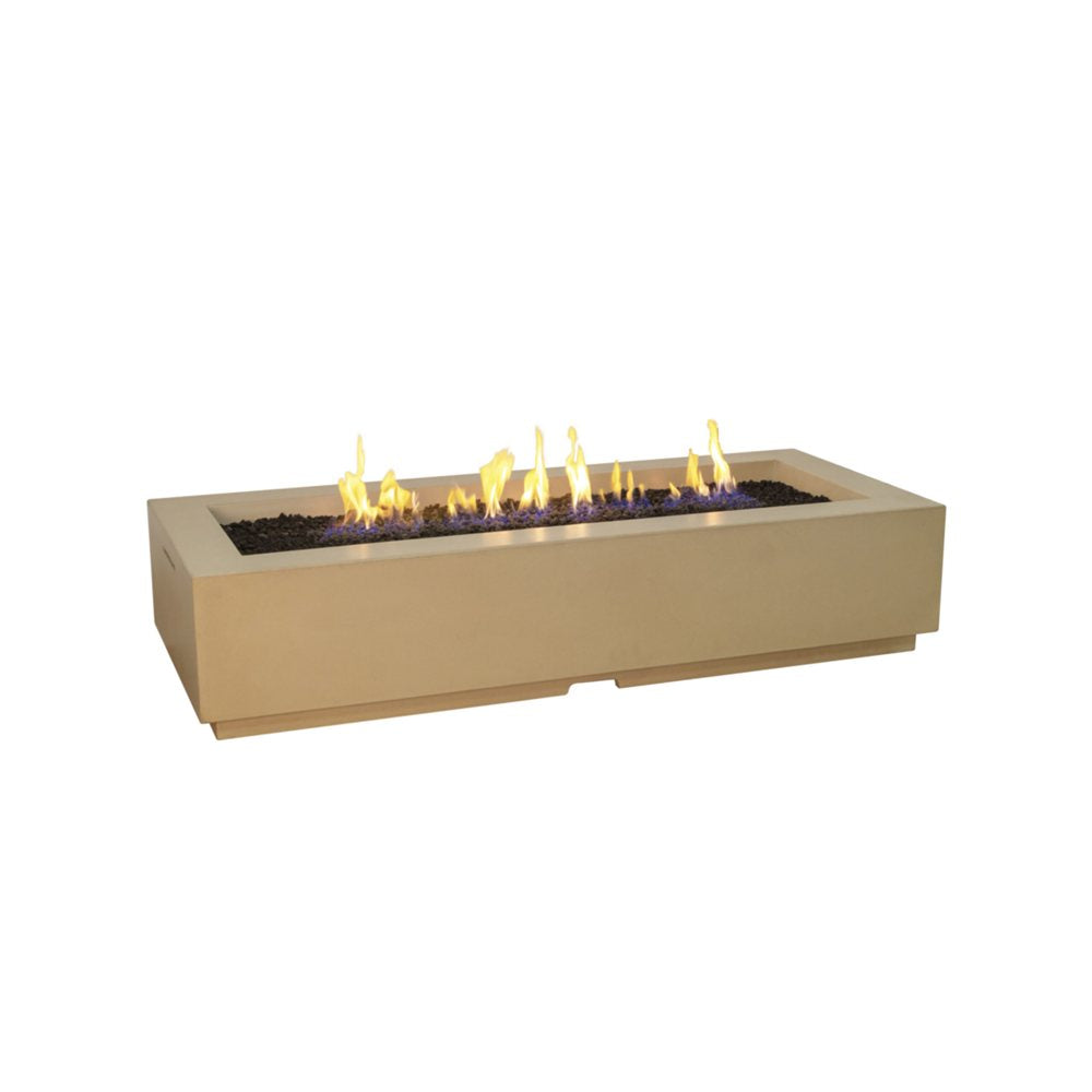 American Fyre Designs Natural Gas Louvre Long Rectangle Fire Pit in Cafe Blanco