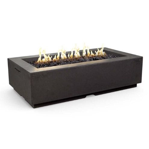 American Fyre Designs Natural Gas Louvre Rectangle Fire Pit in Black Lava 689-BA-11-H7NC
