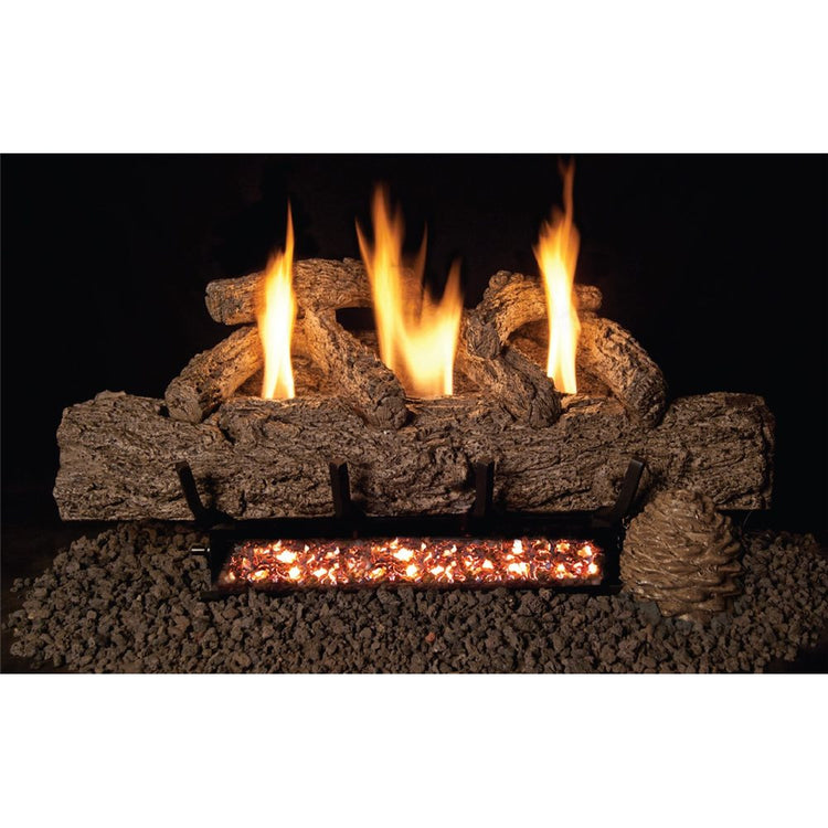 Real Fyre 21" Natural Gas Live Oak Vent Free Complete 12 Series On/Off Remote Ready Logs and Burner System