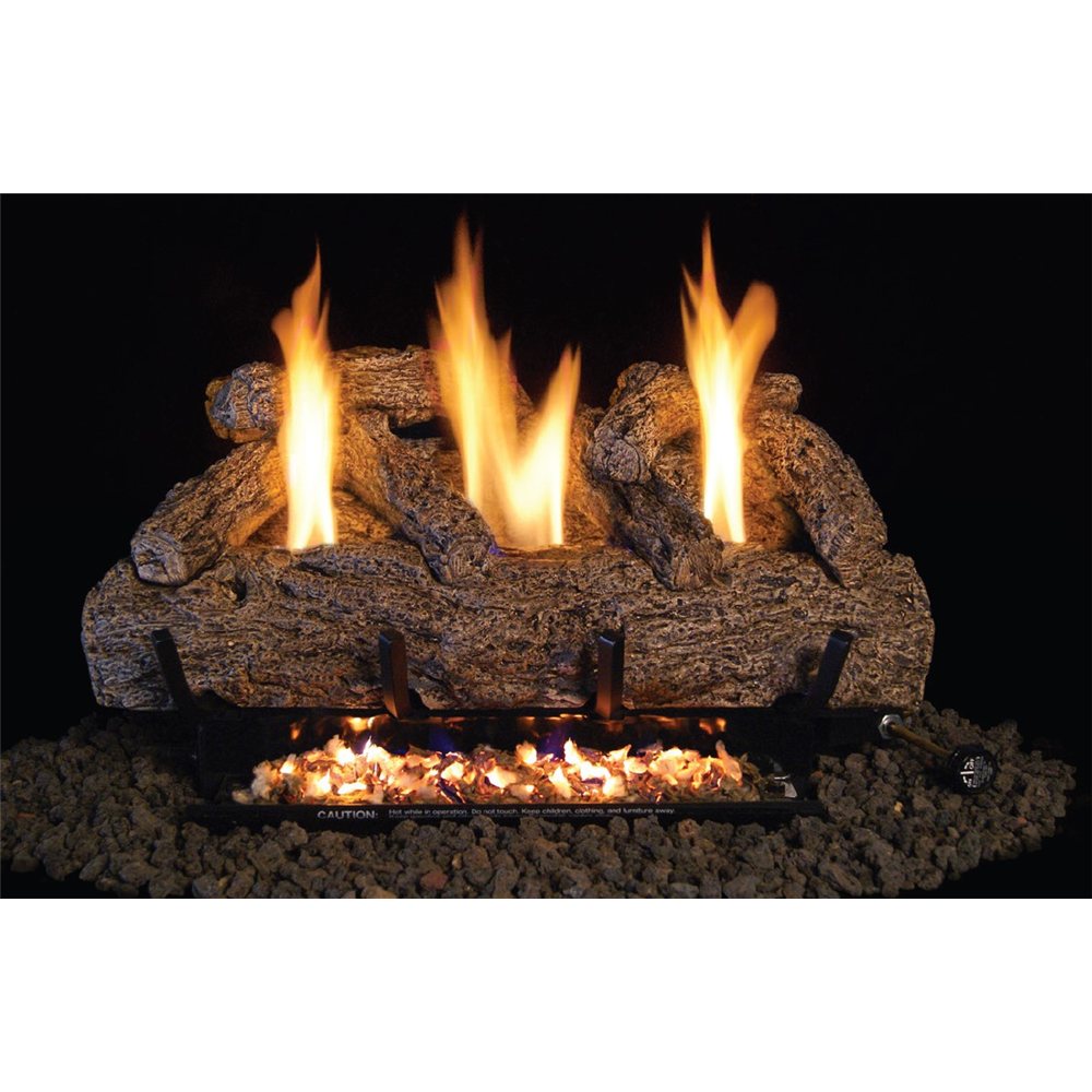 Clearance 24" Propane Live Oak Vent Free Complete Manual Logs and Burner System