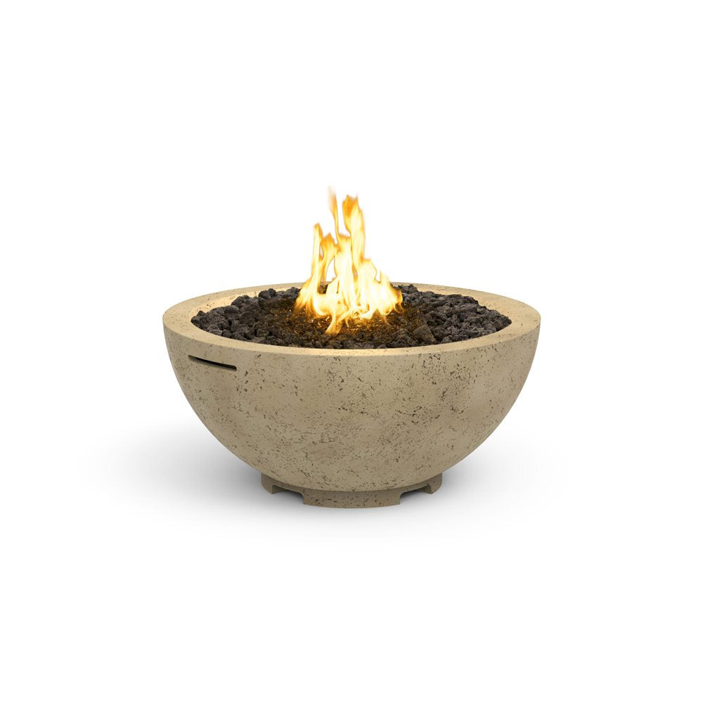 American Fyre Designs Natural Gas 32 Fire Bowl in Travertine