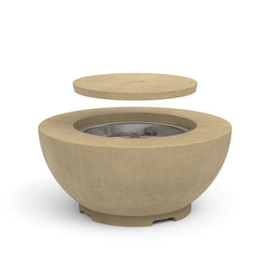 American Fyre Designs Natural Gas 36" Chat Fire Bowl in Dark Basalt