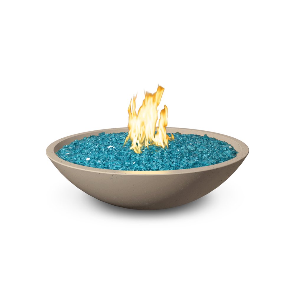 American Fyre Designs Propane 32" Marseille Fire Bowl in Cafe Blanco