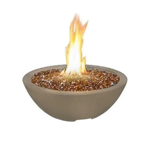American Fyre Designs Natural Gas 24" Marseille Fire Bowl in Cafe Blanco