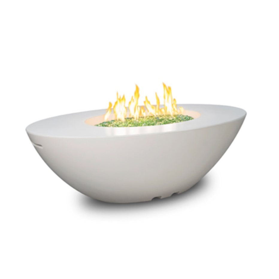 American Fyre Designs Natural Gas Calais Oval Firetable in White Aspen