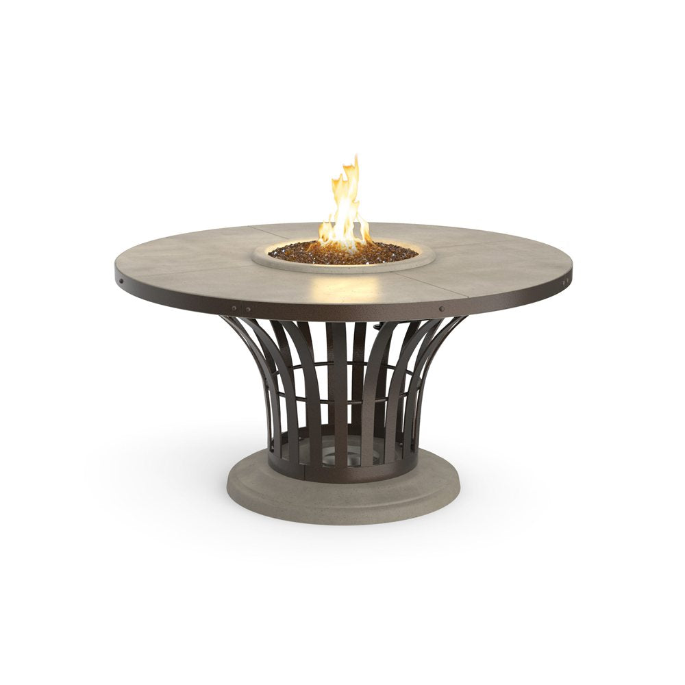 American Fyre Designs Propane Fiesta Dining Firetable in Light Basalt