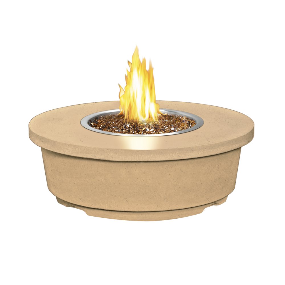American Fyre Designs Natural Gas Contempo Round Firetable in White Aspen