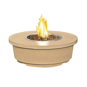 American Fyre Designs Natural Gas Contempo Round Firetable in Travertine