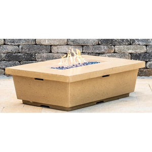 American Fyre Designs Natural Gas Contempo Rectangle Firetable in Cafe Blanco