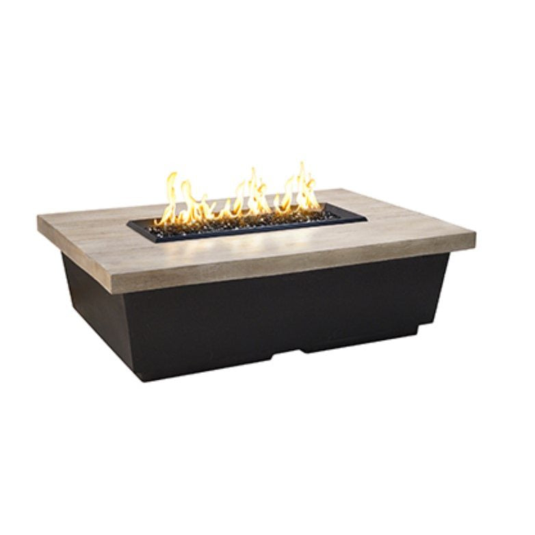American Fyre Designs Natural Gas Contempo Rectangle Reclaimed Wood in Silver Pine