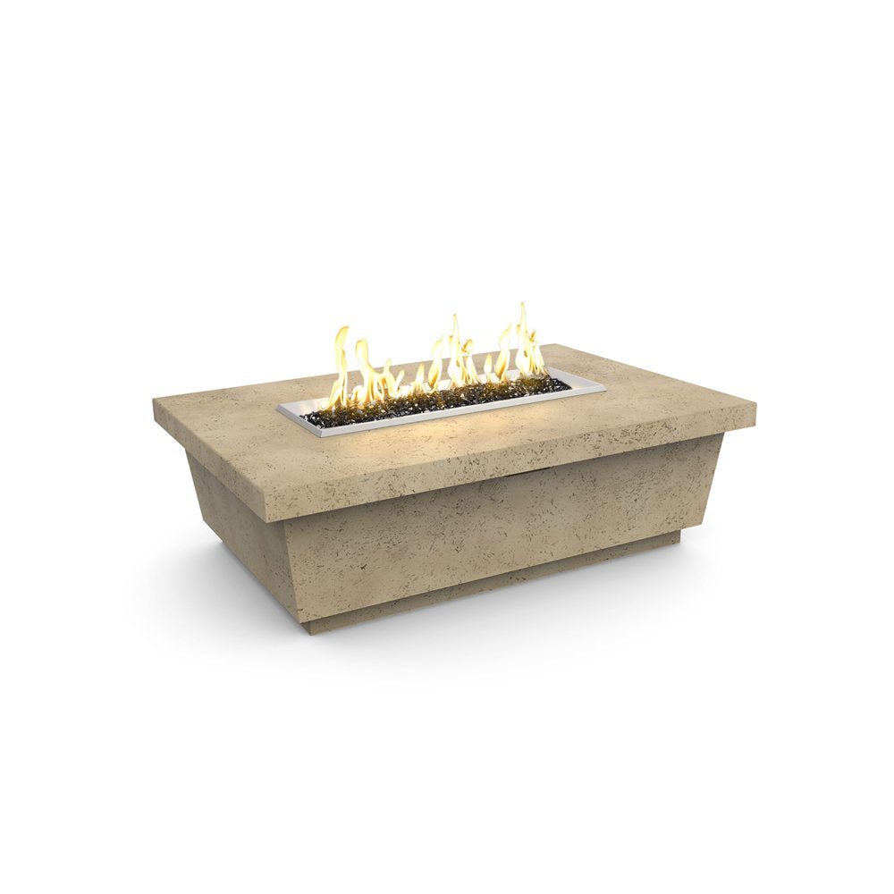 American Fyre Designs Natural Gas Contempo Rectangle Firetable in Travertine