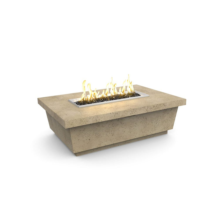 American Fyre Designs Natural Gas Contempo Rectangle Firetable in Travertine