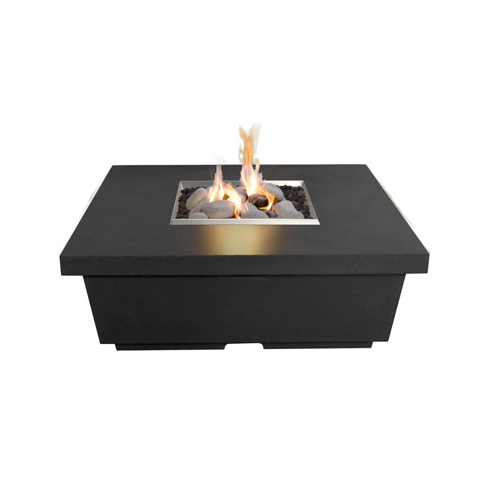 American Fyre Designs Natural Gas Contempo Square Firetable in Black Lava