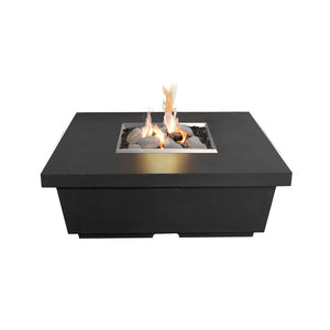American Fyre Designs Natural Gas Contempo Square Firetable in Black Lava