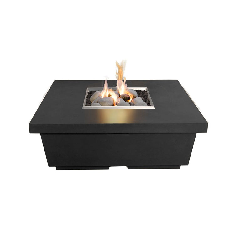 American Fyre Designs Propane Contempo Square Firetable in Black Lava