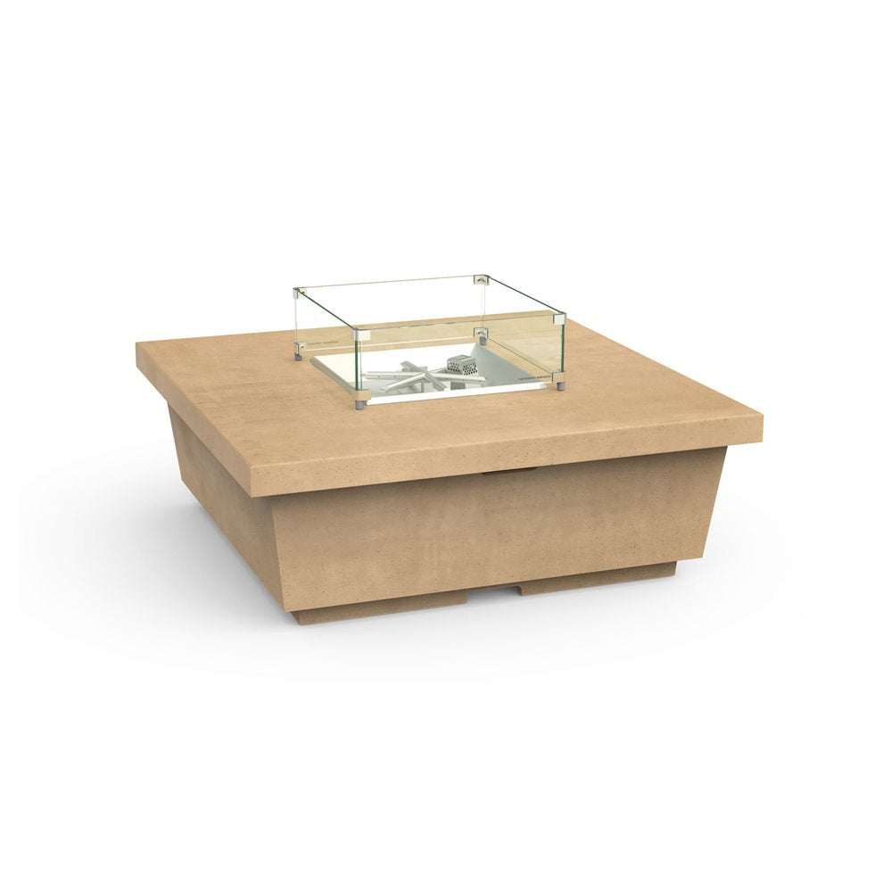 American Fyre Designs Natural Gas Contempo Square Firetable in Cafe Blanco