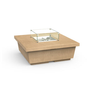American Fyre Designs Propane Contempo Square Firetable in Cafe Blanco