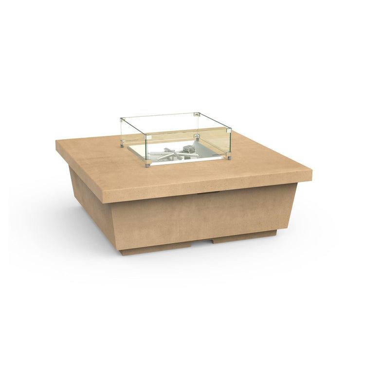 American Fyre Designs Propane Contempo Square Firetable in Cafe Blanco