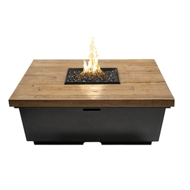 American Fyre Designs Natural Gas Contempo Square Reclaimed Wood in French Barrel Oak