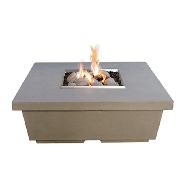 American Fyre Designs Propane Contempo Square Firetable in White Aspen