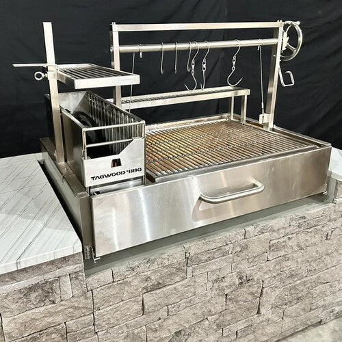 Tagwood BBQ Fully Assembled XL Built-In Argentine Wood Fire & Charcoal Grill - BBQ25SSF