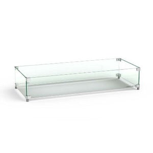 American Fyre Designs Large Rectangular Tempered Glass Wind Guard 8211-WG
