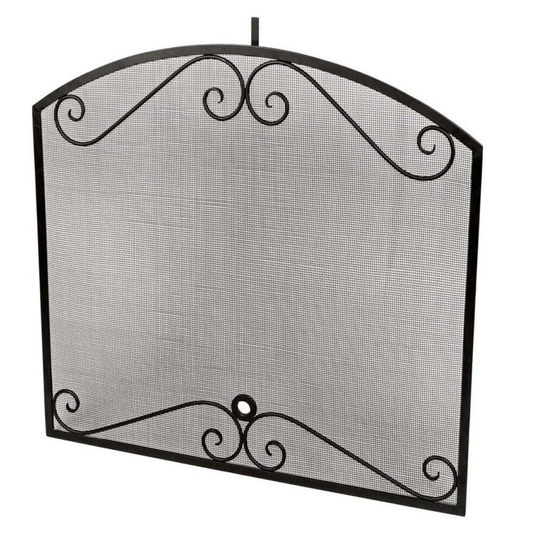 American Fyre Designs Arched Black Scroll Screen Fireplace Screens