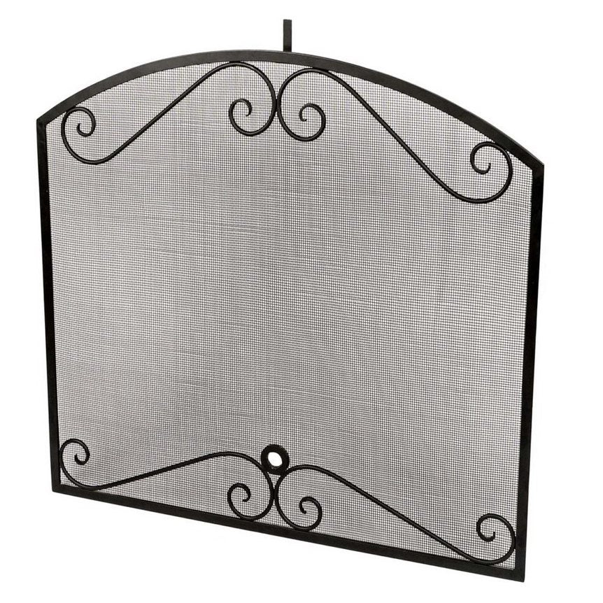American Fyre Designs Arched Black Scroll Screen Fireplace Screens