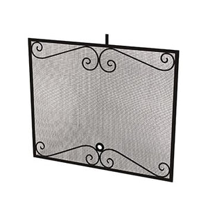 American Fyre Designs Black Scroll Screen Fireplace Screens 8253-BL