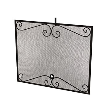 American Fyre Designs Black Scroll Screen Fireplace Screens 8253-BL