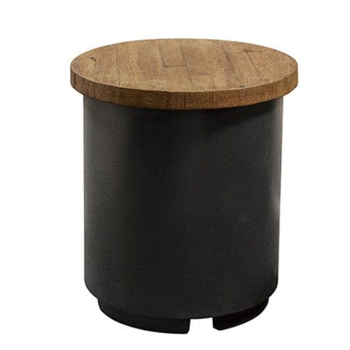 American Fyre Designs Reclaimed Wood Contempo Tank/End Table in French Barrel Oak