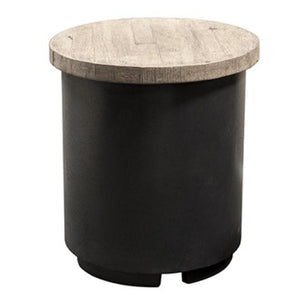 American Fyre Designs Reclaimed Wood Contempo Tank/End Table in Silver Pine