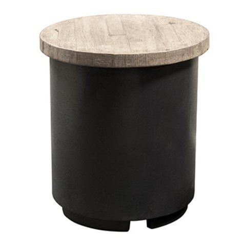 American Fyre Designs Reclaimed Wood Contempo Tank/End Table in Silver Pine