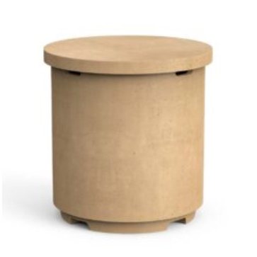 American Fyre Designs Contempo Tank/End Table in Cafe Blanco