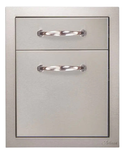 Artisan 17-Inch Stainless Steel Double Access Drawer - ARTP-2DR-17SC