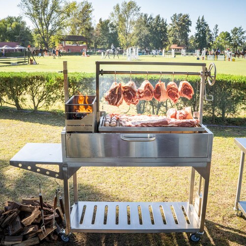Tagwood BBQ Fully Assembled Argentine Santa Maria Wood Fire & Charcoal Grill - All Stainless Steel - BBQ03SSF