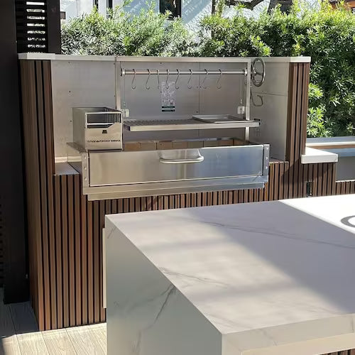 Tagwood BBQ Fully Assembled Built-In Santa Maria Argentine Wood Fire & Charcoal Grill - BBQ05SSF