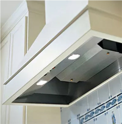 Wall Mounted Hood Liner Insert with Magic Lung Filter-less Blower, 4-Speeds, 6.5 Sones, SensaSource and LED Lights: 42" Stainless Steel/300 CFM Blower - BH146SLD SS