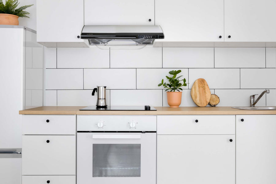 30 Inch Classic Under Cabinet Range Hood with Grease Catchers and Black Trim in Stainless Steel