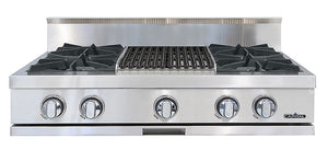 CGRT362B2L Capital 36" Gas RangeTop with 4 Open Burners and 12" Grill - Liquid Propane - Stainless Steel
