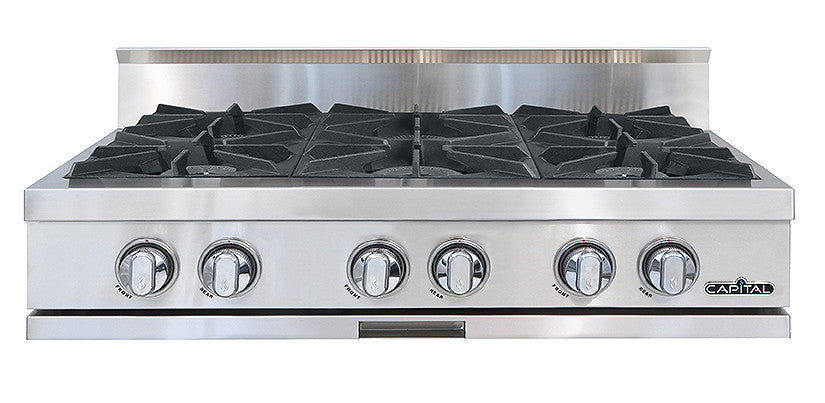 CGRT366N Capital 36" Gas Rangetop with 6 Open Burners - Natural Gas - Stainless Steel