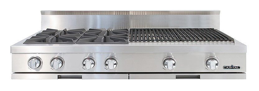 CGRT484BBL Capital 48" Rangetop with 4 Open Burners and 24" Grill - Liquid Propane - Stainless Steel