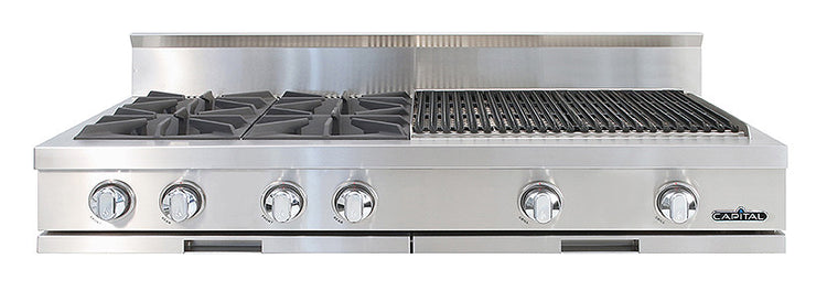 CGRT484BBL Capital 48" Rangetop with 4 Open Burners and 24" Grill - Liquid Propane - Stainless Steel