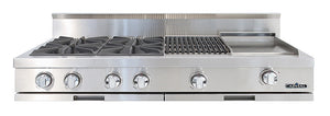 CGRT484BGN Capital 48" Gas Rangetop with 4 Open Burners and 12" Grill and 12" Griddle - Natural Gas - Stainless Steel