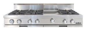 CGRT484G2L Capital 48" Rangetop with 6 Open Burners and 12" Griddle - Liquid Propane - Stainless Steel