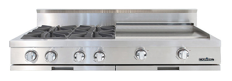 CGRT484GGL Capital 48" Rangetop with 4 Open Burners and 24" Griddle - Liquid Propane - Stainless Steel