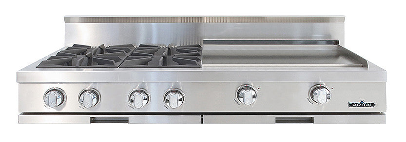 CGRT484GGL Capital 48" Rangetop with 4 Open Burners and 24" Griddle - Liquid Propane - Stainless Steel