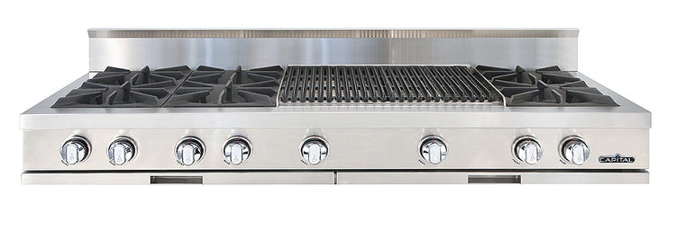 CGRT604BB2N Capital 60" Gas Rangetop with 6 Open Burners and 24" Grill - Natural Gas - Stainless Steel