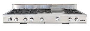 CGRT604BG2L Capital 60" Rangetop with 6 Open Burners and 12" Grill and 12" Griddle - Liquid Propane - Stainless Steel