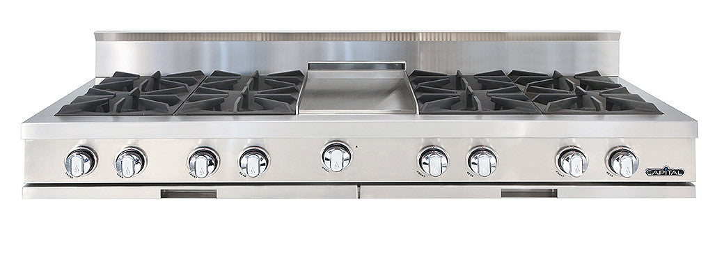 CGRT604G4L Capital 60" Rangetop with 8 Open Burners and 12" Griddle - Liquid Propane - Stainless Steel